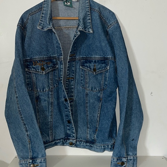 Vintage BIG DOGS Size Large Men's Embroidered Logo Denim Jean Jacket - Picture 1 of 6